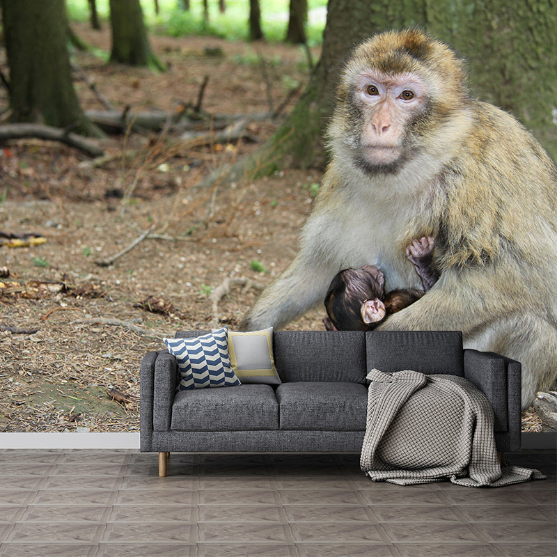 Modern Style Gibbon Mural Wall Decor Mildew Resistant Living Room Wall Mural Wall Art