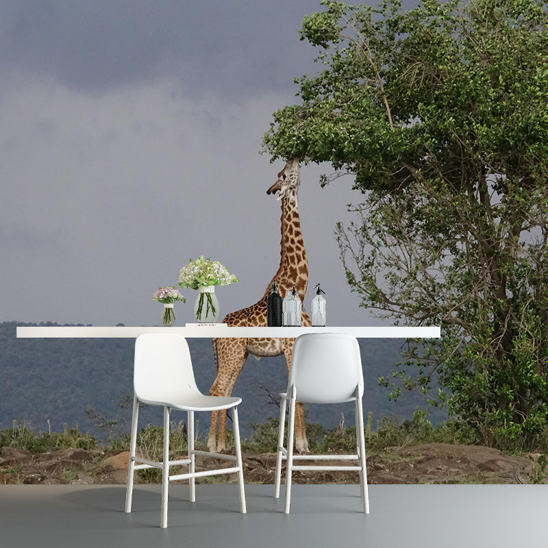 Photography Tropical Giraffe Mural Wall Decor Eco-friendly Wall Art for Decoration