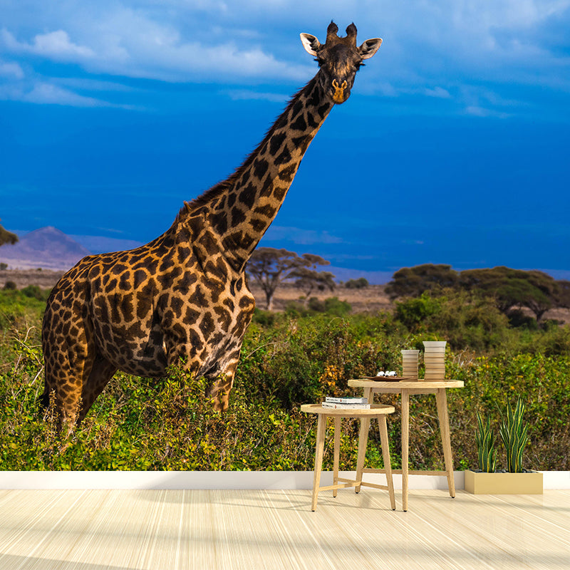 Photography Tropical Giraffe Mural Wall Decor Eco-friendly Wall Art for Decoration