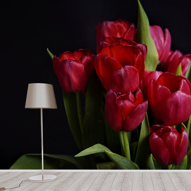 Zachte kleurentulpprint muurschildering hedendaagse fotografie kunst aan de muur voor huisdecoratie
