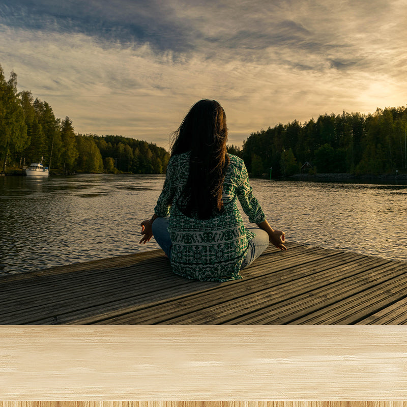 Contemporary Yoga Hobby Mural Mildew Resistant Covering for Accent Wall Fire Mural