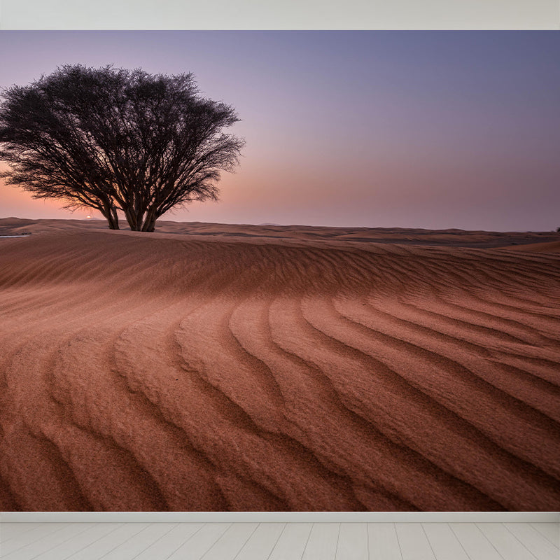 Photography Mural with Desert Pattern Moisture Resistant Modern Style Bathroom Wall Art