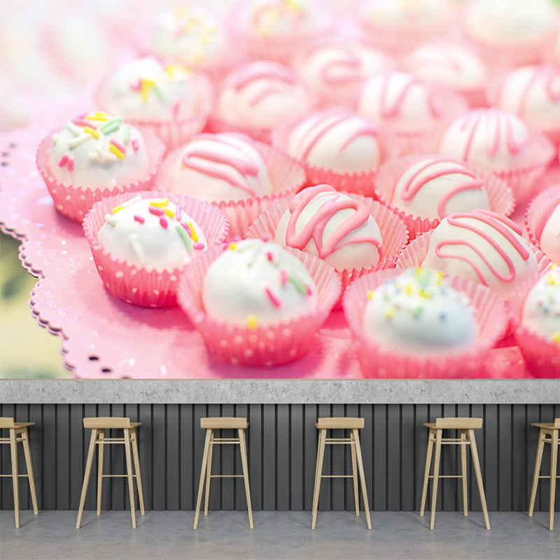 Photography Cute Cake-Balls Mural Wallpaper Mildew Resistant Cake Shop Wall Decor