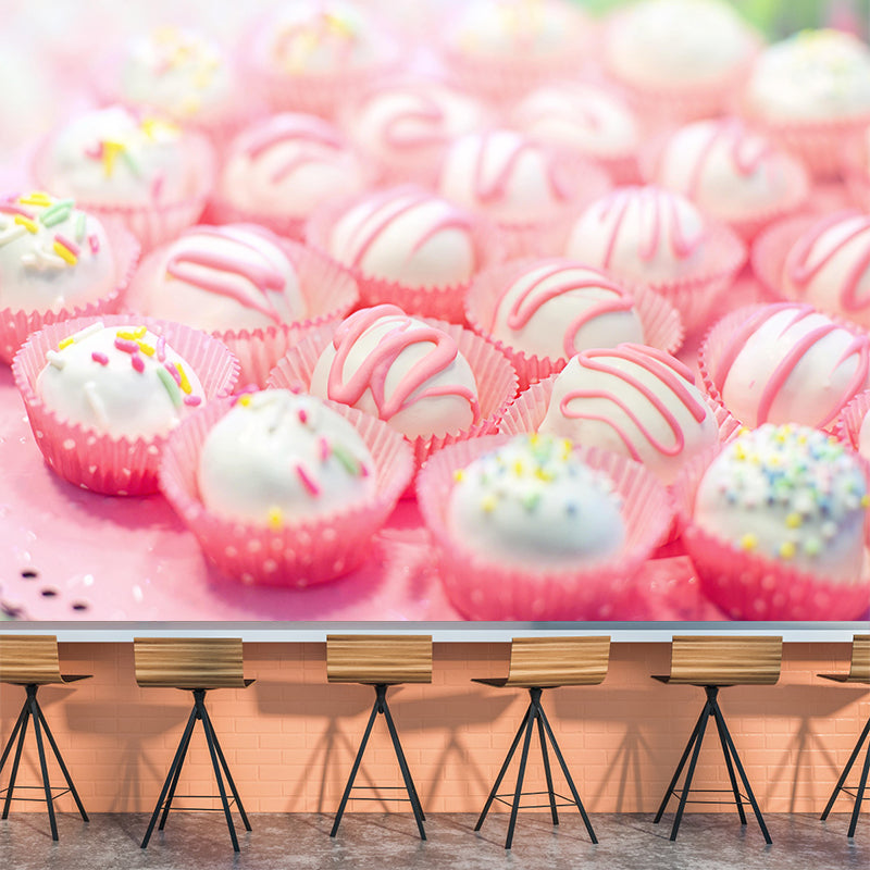Photography Cute Cake-Balls Mural Wallpaper Mildew Resistant Cake Shop Wall Decor