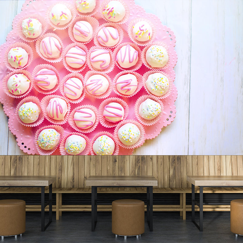 Photography Cute Cake-Balls Mural Wallpaper Mildew Resistant Cake Shop Wall Decor