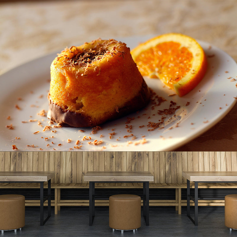 Photography Multi-Color Cake Mural Wallpaper Mildew Resistant Coffee Shop Wall Decor