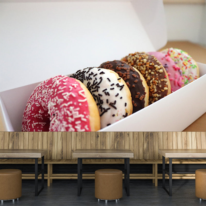 Tasty Dessert Food Mural Wallpaper Mildew Resistant Coffee Shop Wall Decor