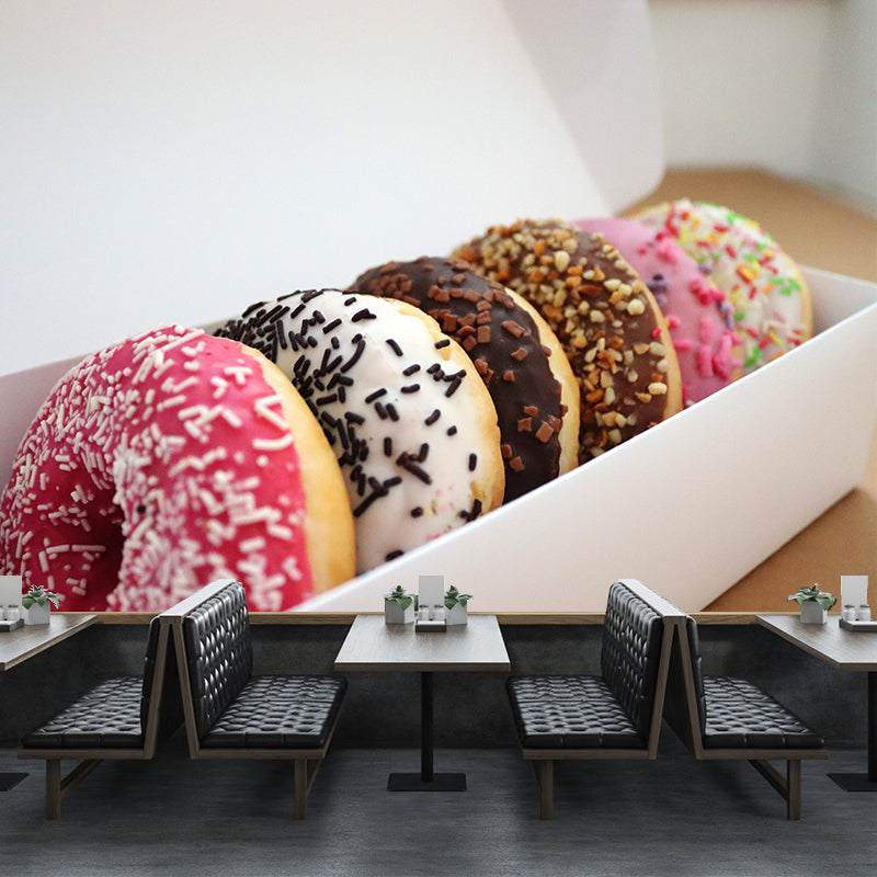Tasty Dessert Food Mural Wallpaper Mildew Resistant Coffee Shop Wall Decor