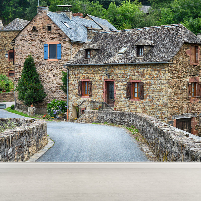 Contemporary Town View Wallpaper Mural Decorative Mildew Resistant Wall Decor for Decoration