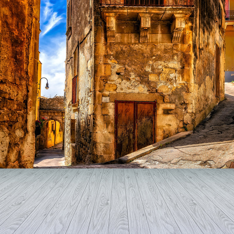 Contemporary Town View Wallpaper Mural Decorative Mildew Resistant Wall Decor for Decoration