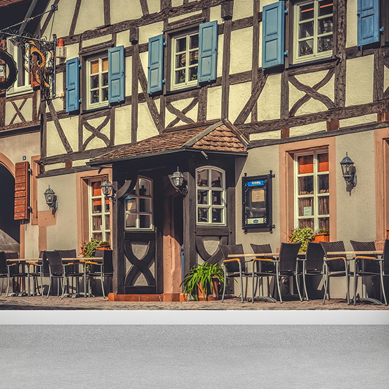 Modern Town View Wallpaper Mural Decorative Mildew Resistant Wall Decor for Home