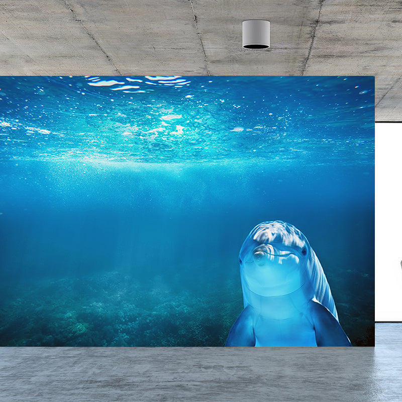 Photography Lovely Dolphins Mural Wallpaper Contemporary Wall Covering for Home Decoration