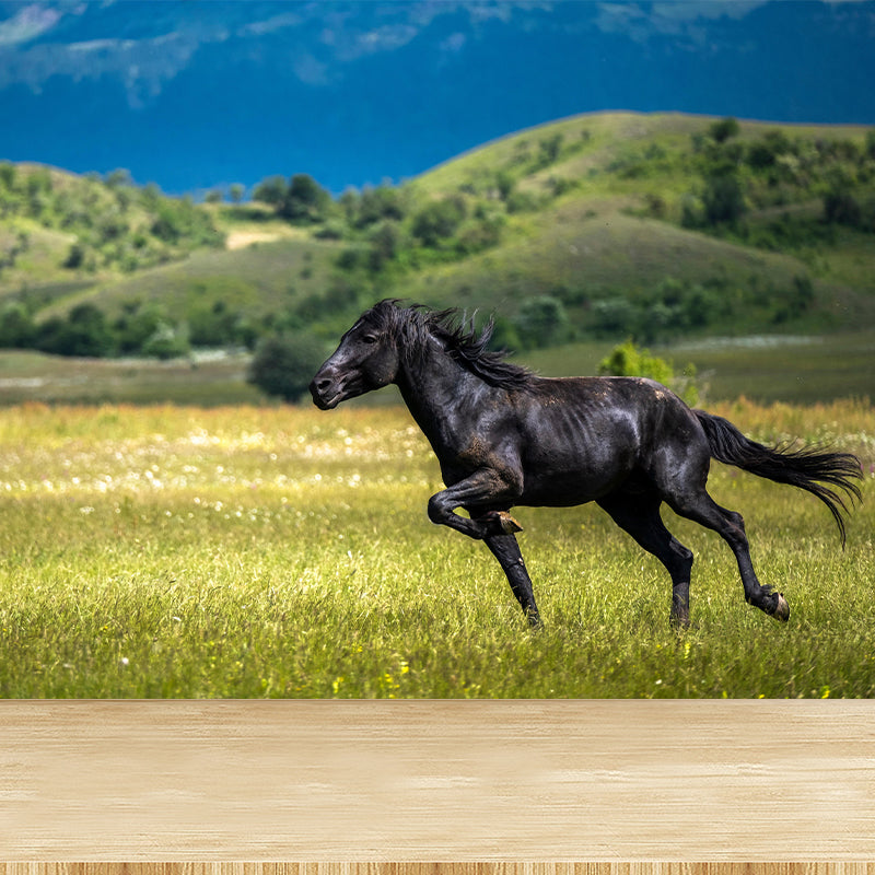 Large Horse Mural Eco-friendly Wallpaper Soft Color Wall Decor for Living Room