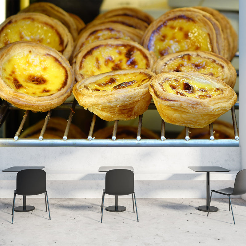 Modern Business Dessert Shop Murals Decor Egg-Tart Dessert Mural Wallpaper