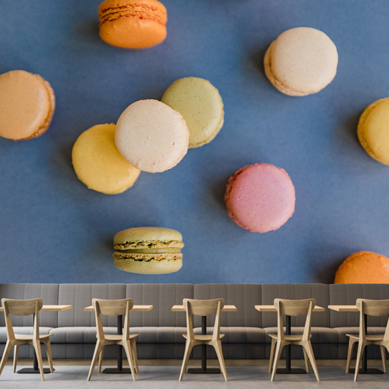 Macaron Dessert Wall Mural Decal Customized Size Minimalist Decoration for Dessert Shop