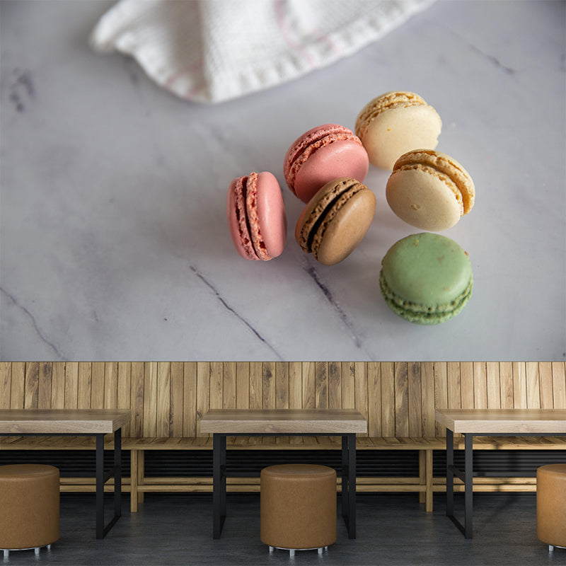 Macaron Dessert Wall Mural Decal Customized Size Minimalist Decoration for Dessert Shop