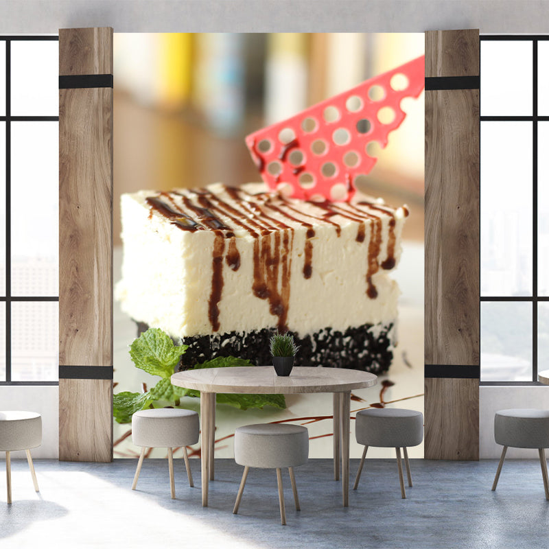Cheesecake Dessert Mural Wallpaper Modern Commerce Shop Decoration Wall Decal