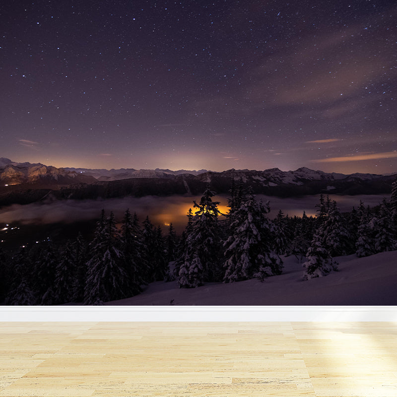 Modern Style Wallpaper Mural with Night View Wall Covering for Living Room