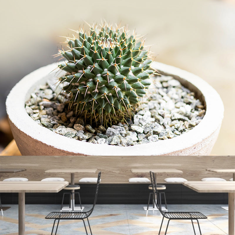 Green Plants Water-Resistant Wall Mural Personalized Size Simple Decoration for Office