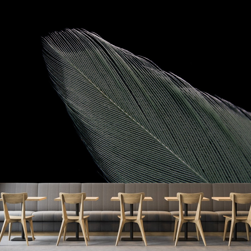 Feather Mural Wallpaper Minimalist Home Decor for Sleeping Room, Stain-Resistant