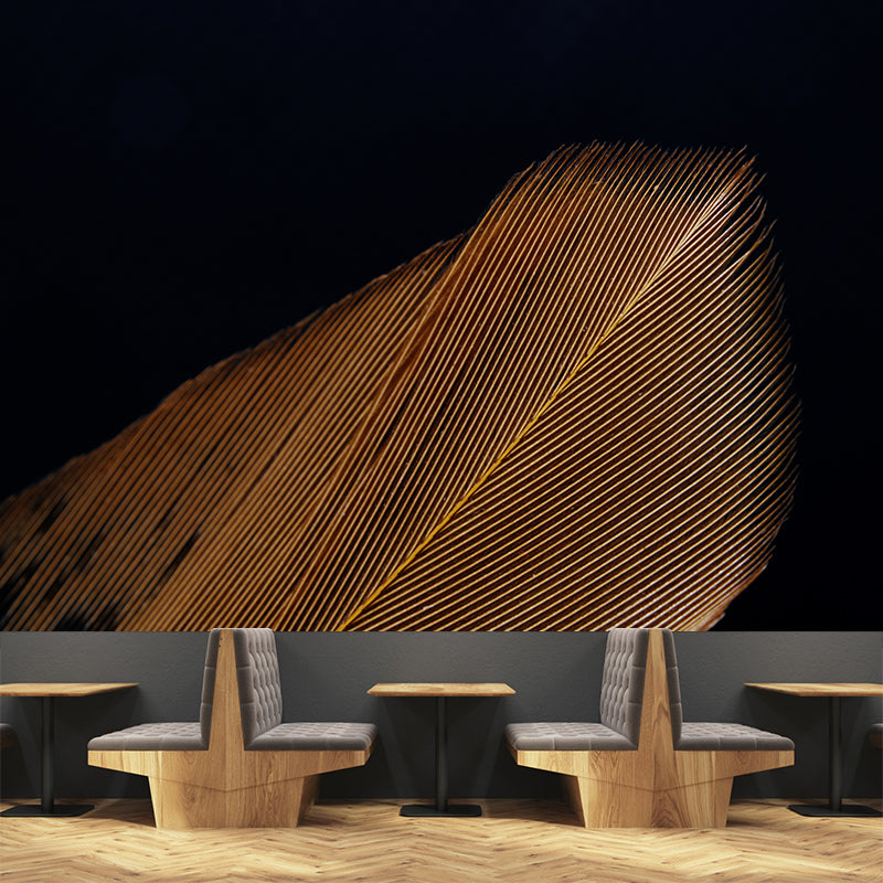 Feather Mural Wallpaper Minimalist Home Decor for Sleeping Room, Stain-Resistant