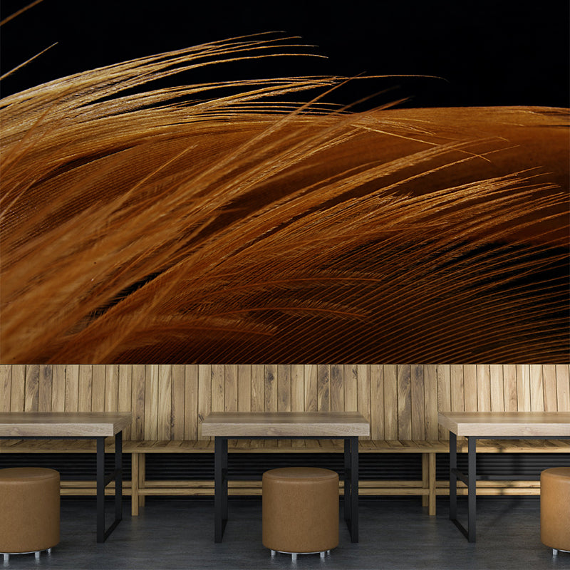 Feather Mural Wallpaper Minimalist Home Decor for Sleeping Room, Stain-Resistant