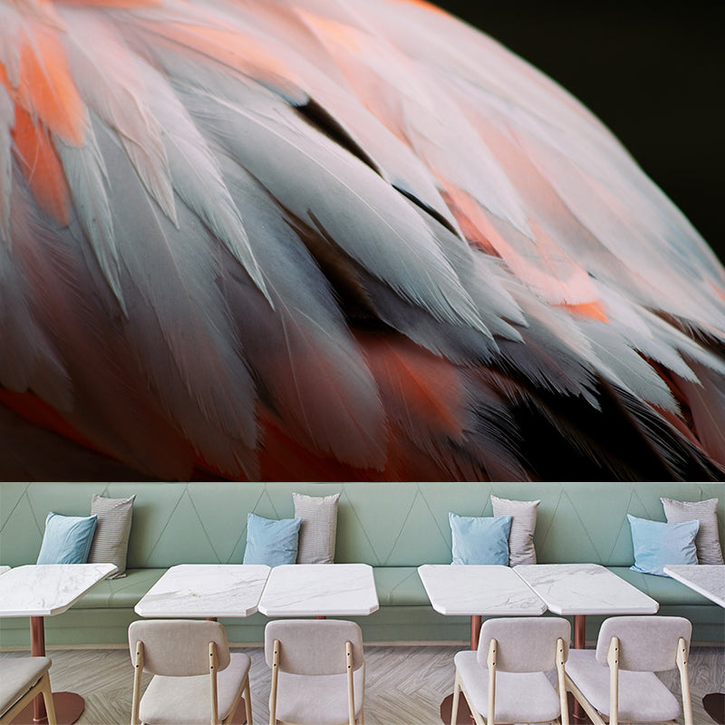 Feather Mural Wallpaper Minimalist Home Decor for Sleeping Room, Stain-Resistant