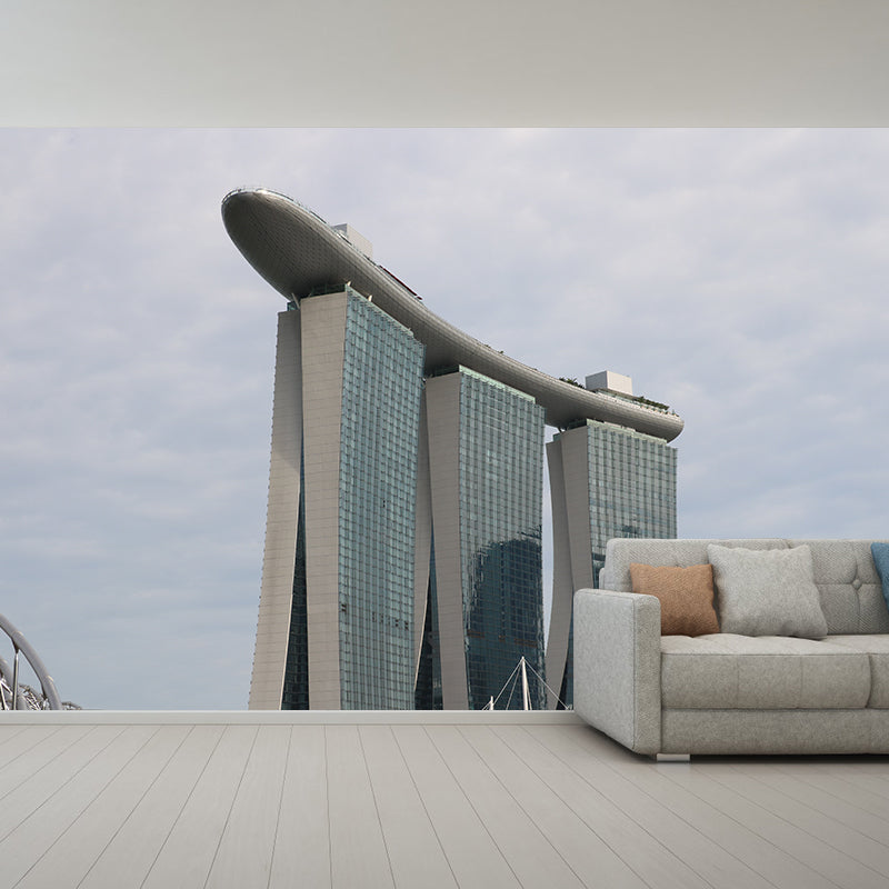 City Building Photo Mural for Office Meeting Room Decoration, Personalized Size Available