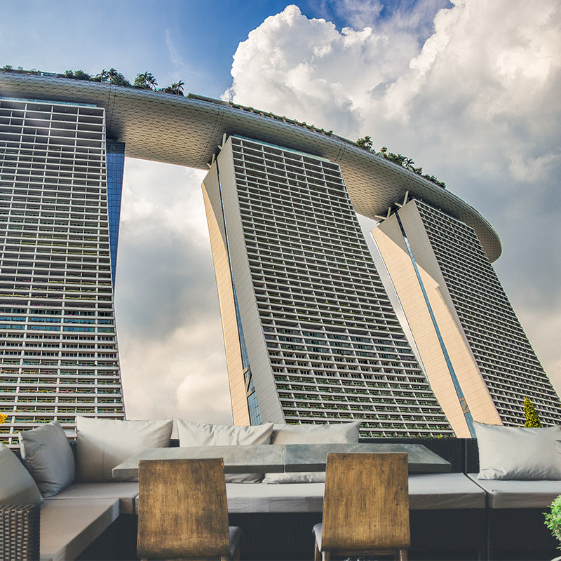 Modern Fashion City Building Murals Personalized Wall Decor for Meeting Room