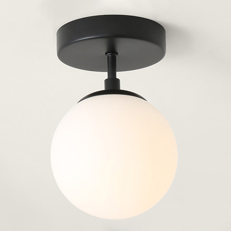 Modern Minimalist Round Glass Lamp Flush Mount Light Fixtures for Corridor Balcony
