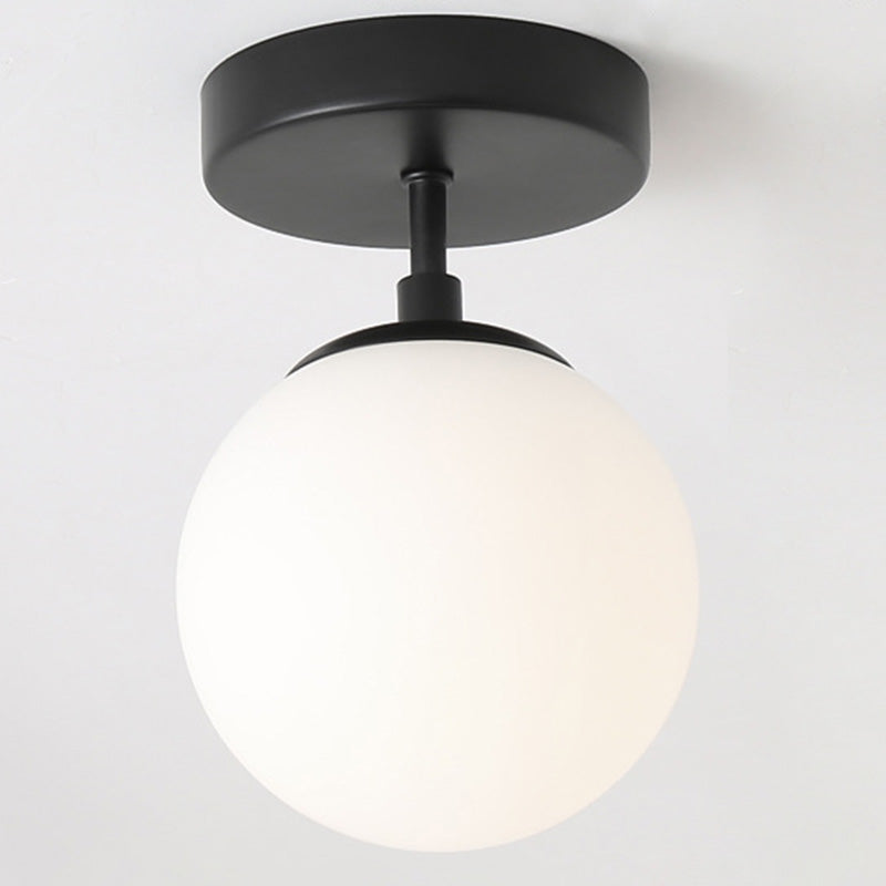 Modern Minimalist Round Glass Lamp Flush Mount Light Fixtures for Corridor Balcony