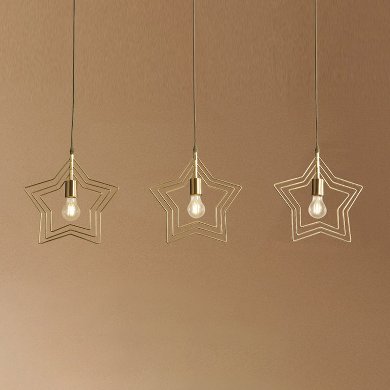Pendre de style postmoderne en métal Forme d'étoile étoile Lumière pour café