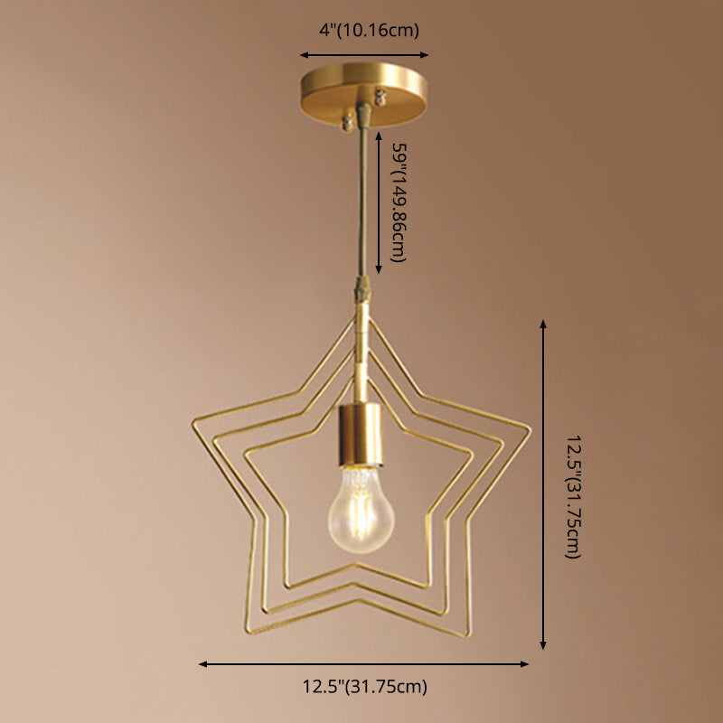 Pendre de style postmoderne en métal Forme d'étoile étoile Lumière pour café