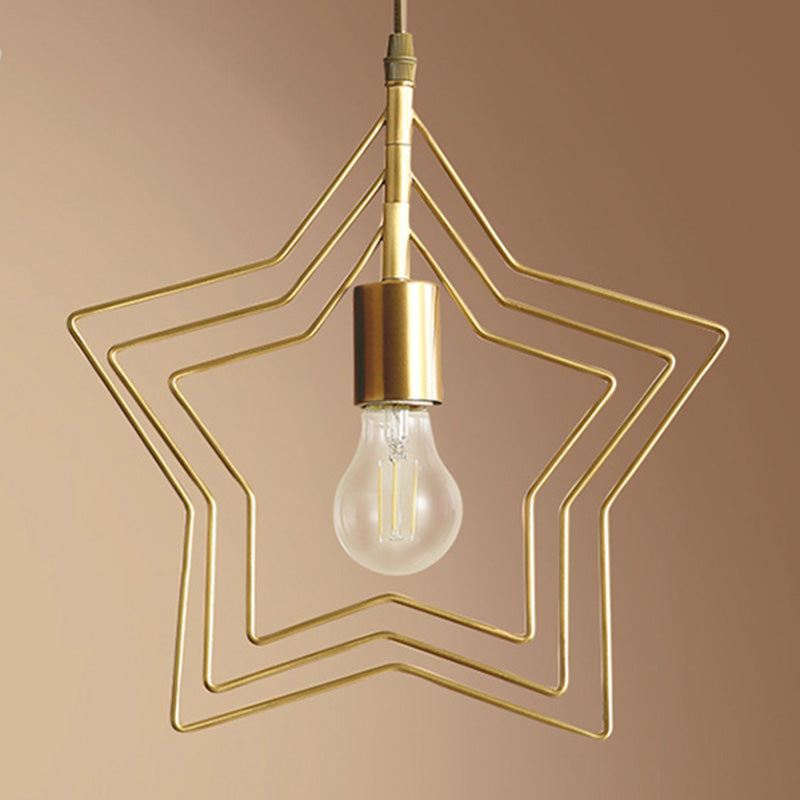 Pendre de style postmoderne en métal Forme d'étoile étoile Lumière pour café