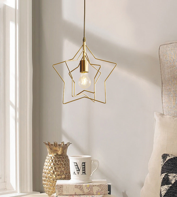 Pendre de style postmoderne en métal Forme d'étoile étoile Lumière pour café