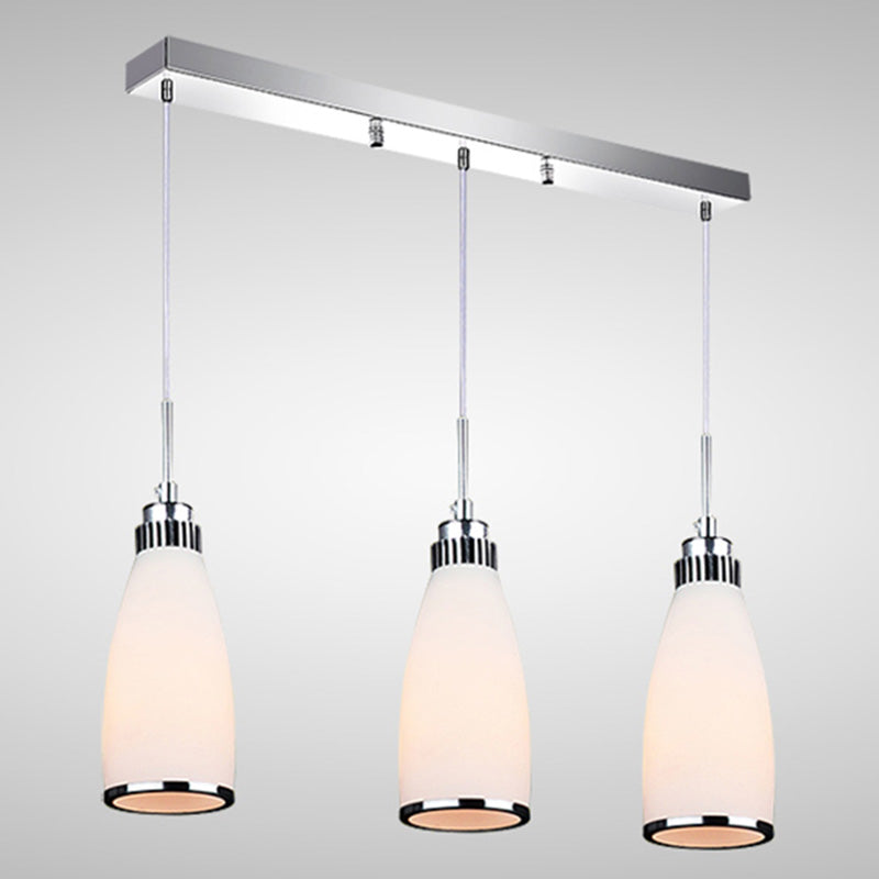 Modern Conical Pendant Ceiling Light Glass Dinning Room Ceiling Pendant Lamp in Silver