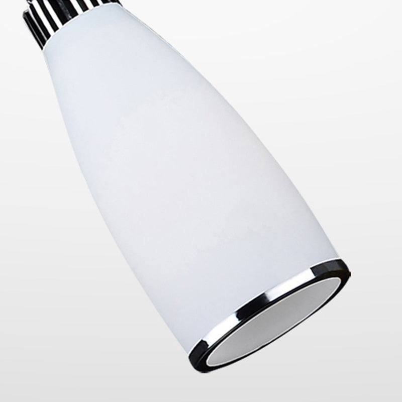 Modern Conical Pendant Ceiling Light Glass Dinning Room Ceiling Pendant Lamp in Silver