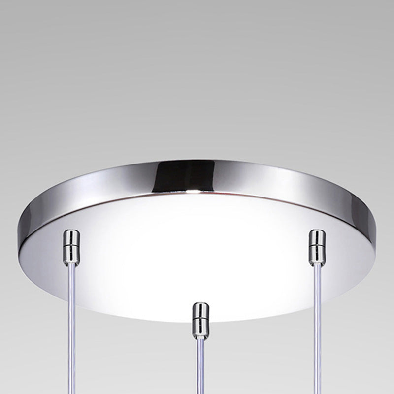 Modern Conical Pendant Ceiling Light Glass Dinning Room Ceiling Pendant Lamp in Silver