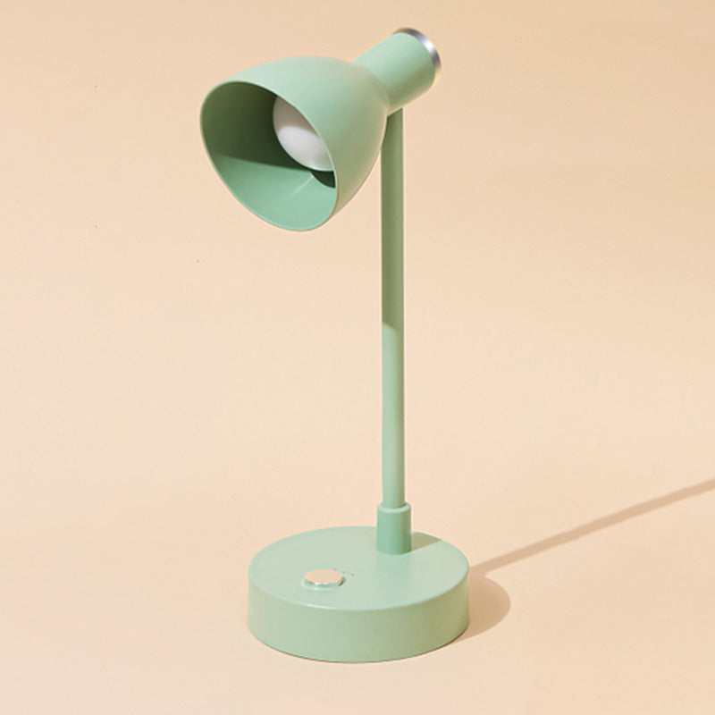 Lampada da tavolo Macaron con luce da lettura a LED per dormitorio con paralume in plastica a campana