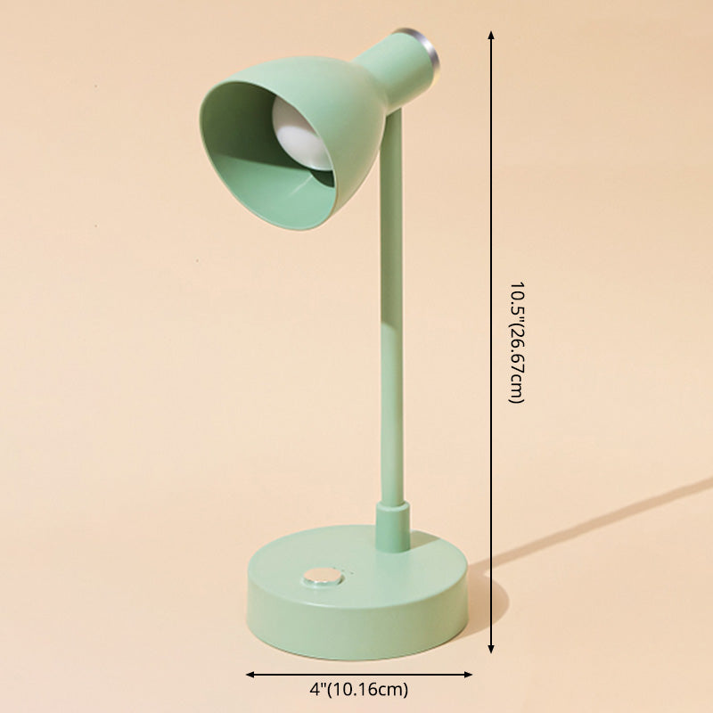 Lampada da tavolo Macaron con luce da lettura a LED per dormitorio con paralume in plastica a campana