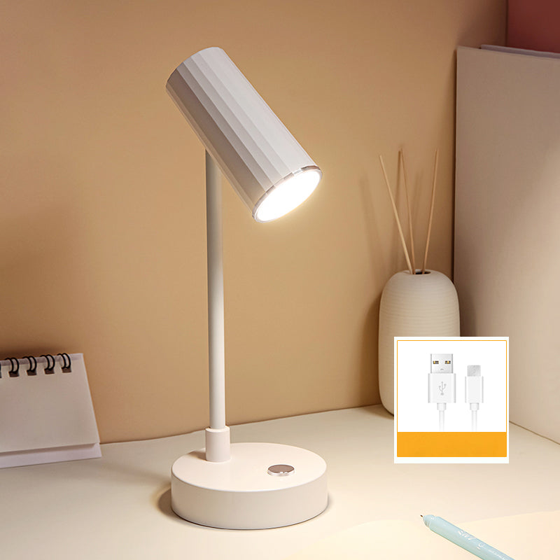 Lampada da tavolo tubolare ricaricabile Lampada da lettura a LED da comodino in plastica Macaron