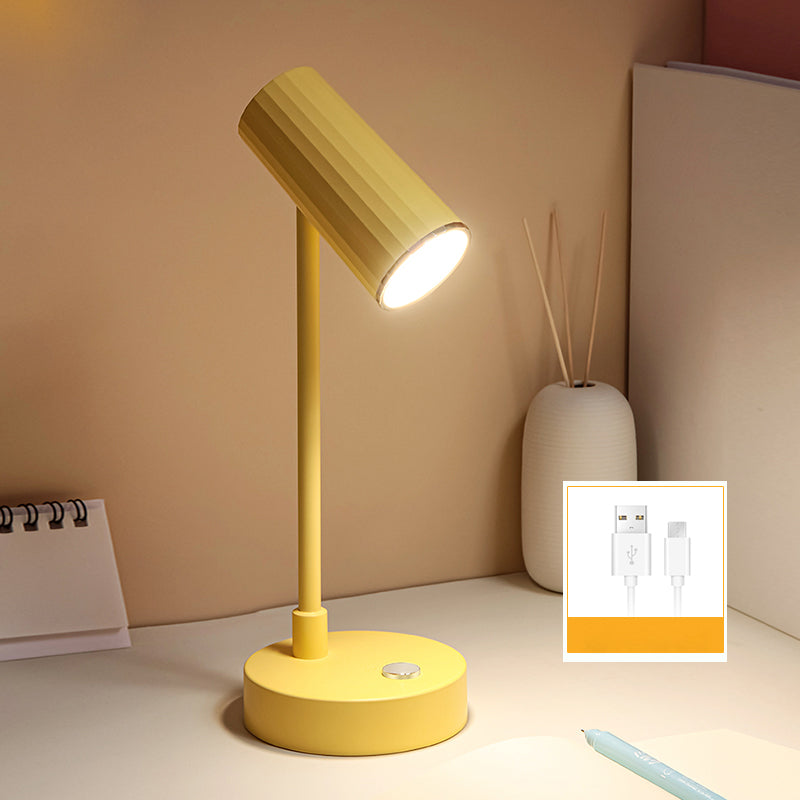 Lampada da tavolo tubolare ricaricabile Lampada da lettura a LED da comodino in plastica Macaron