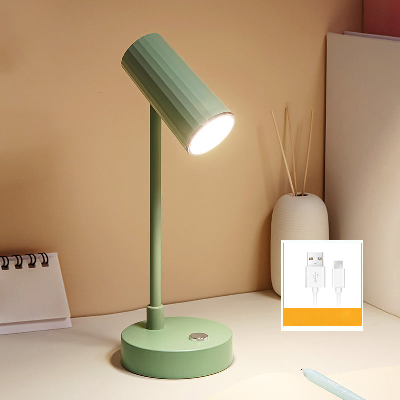 Lampada da tavolo tubolare ricaricabile Lampada da lettura a LED da comodino in plastica Macaron