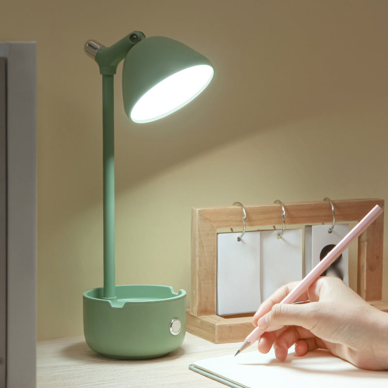 Plastic Bowl Shade Study Lamp Macaron Style Adjustable LED Night Table Light