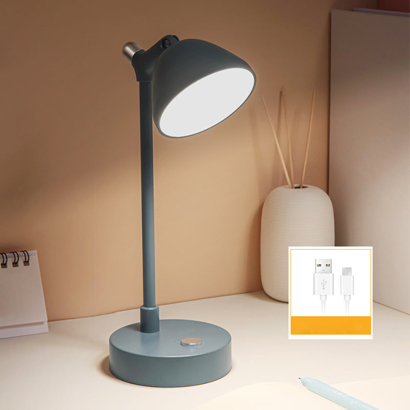 Plastic Bowl Shade Study Lamp Macaron Style Adjustable LED Night Table Light