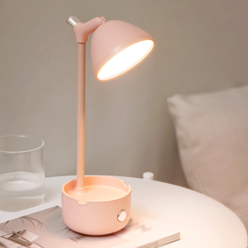 Plastic Bowl Shade Study Lamp Macaron Style Adjustable LED Night Table Light