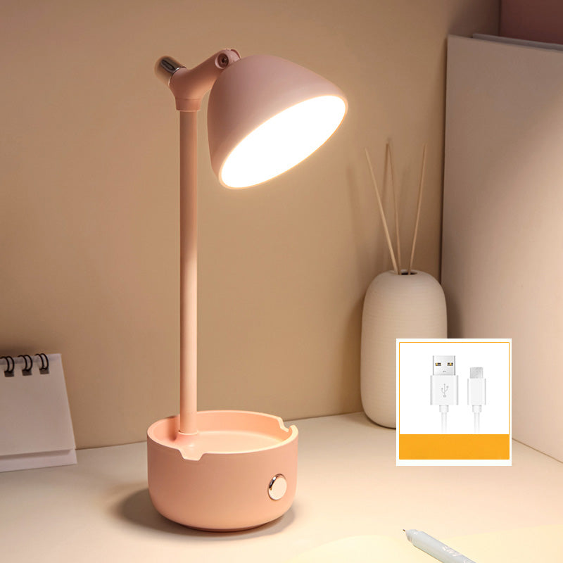 Plastic Bowl Shade Study Lamp Macaron Style Adjustable LED Night Table Light