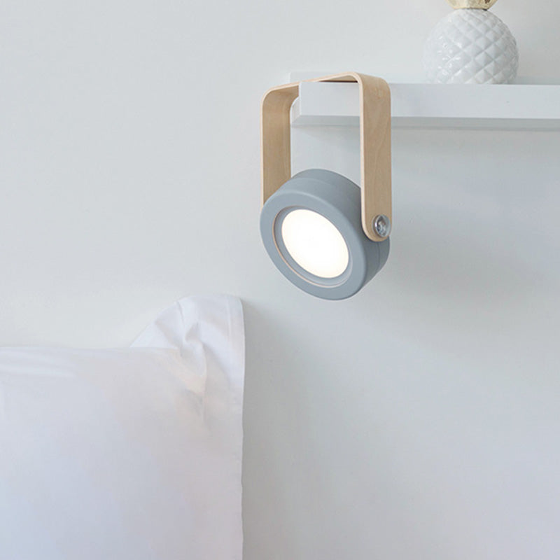 Portable Round Night Light Creative Lampshade Foldable Design Acrylic Bedroom LED Lantern Table Lamp