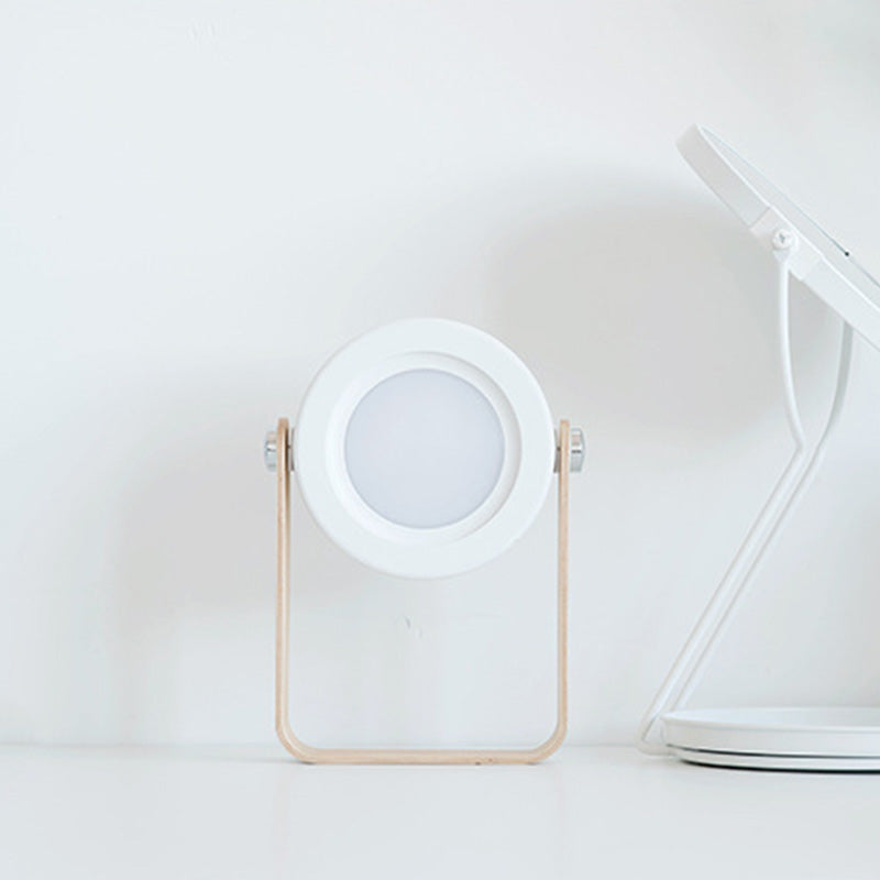 Portable Round Night Light Creative Lampshade Foldable Design Acrylic Bedroom LED Lantern Table Lamp