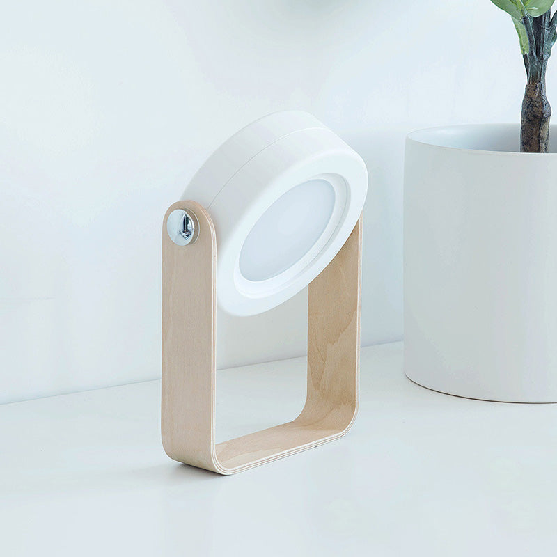 Portable Round Night Light Creative Lampshade Foldable Design Acrylic Bedroom LED Lantern Table Lamp